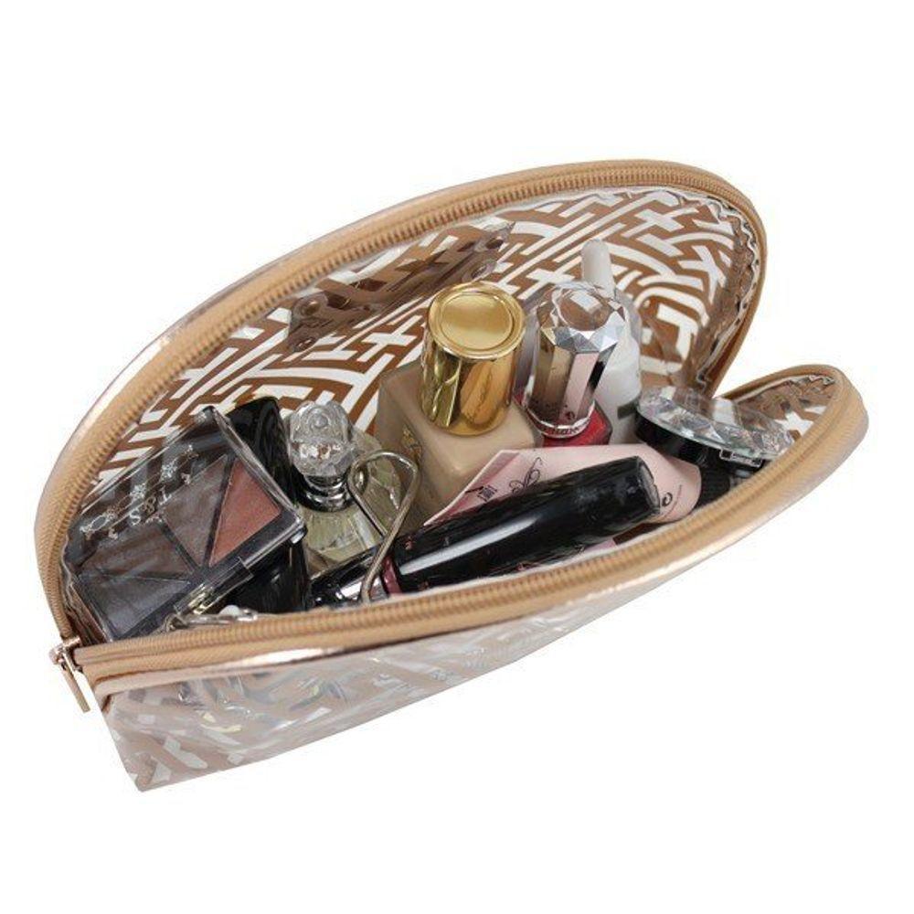 Necessaire Meia Lua Diamantes Jacki Design Dourado - 4