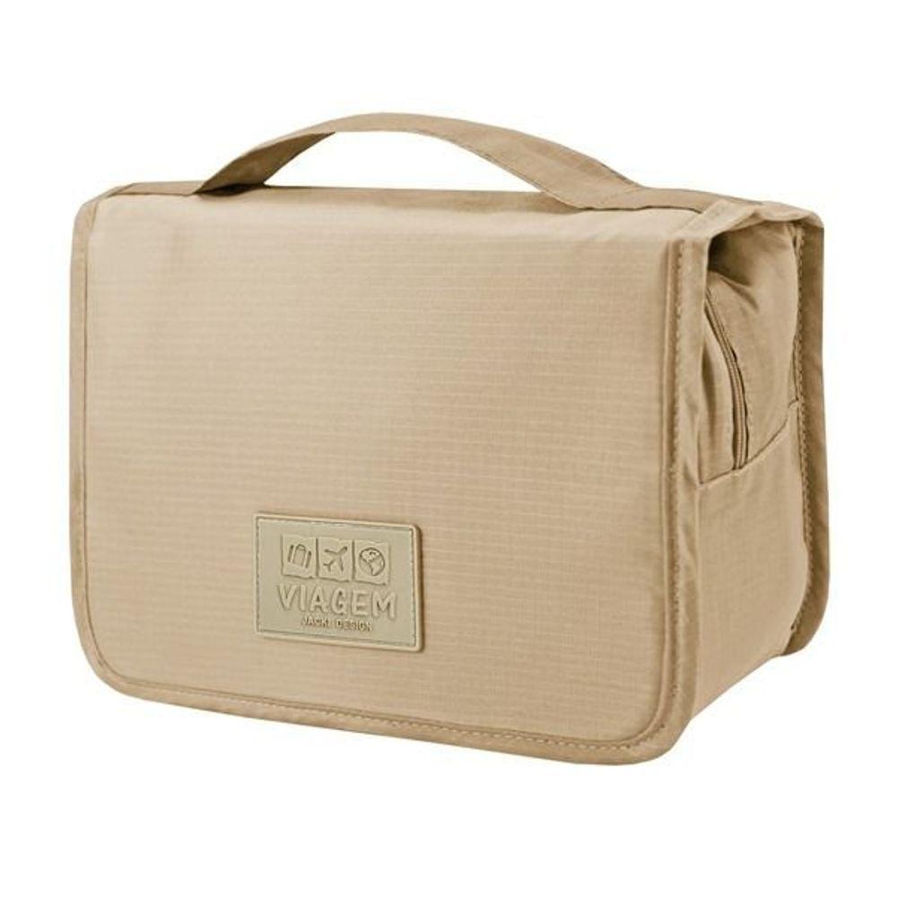 Necessaire Com Gancho Para Viagem Estampa Lisa Jacki Design Creme - 1