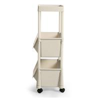 Carrinho Multiuso Prático 3 Prateleiras Em Plástico Com Rodízio - Creme - 2