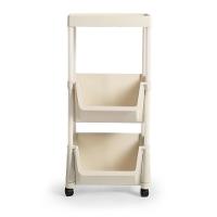 Carrinho Multiuso Prático 3 Prateleiras Em Plástico Com Rodízio - Creme - 4