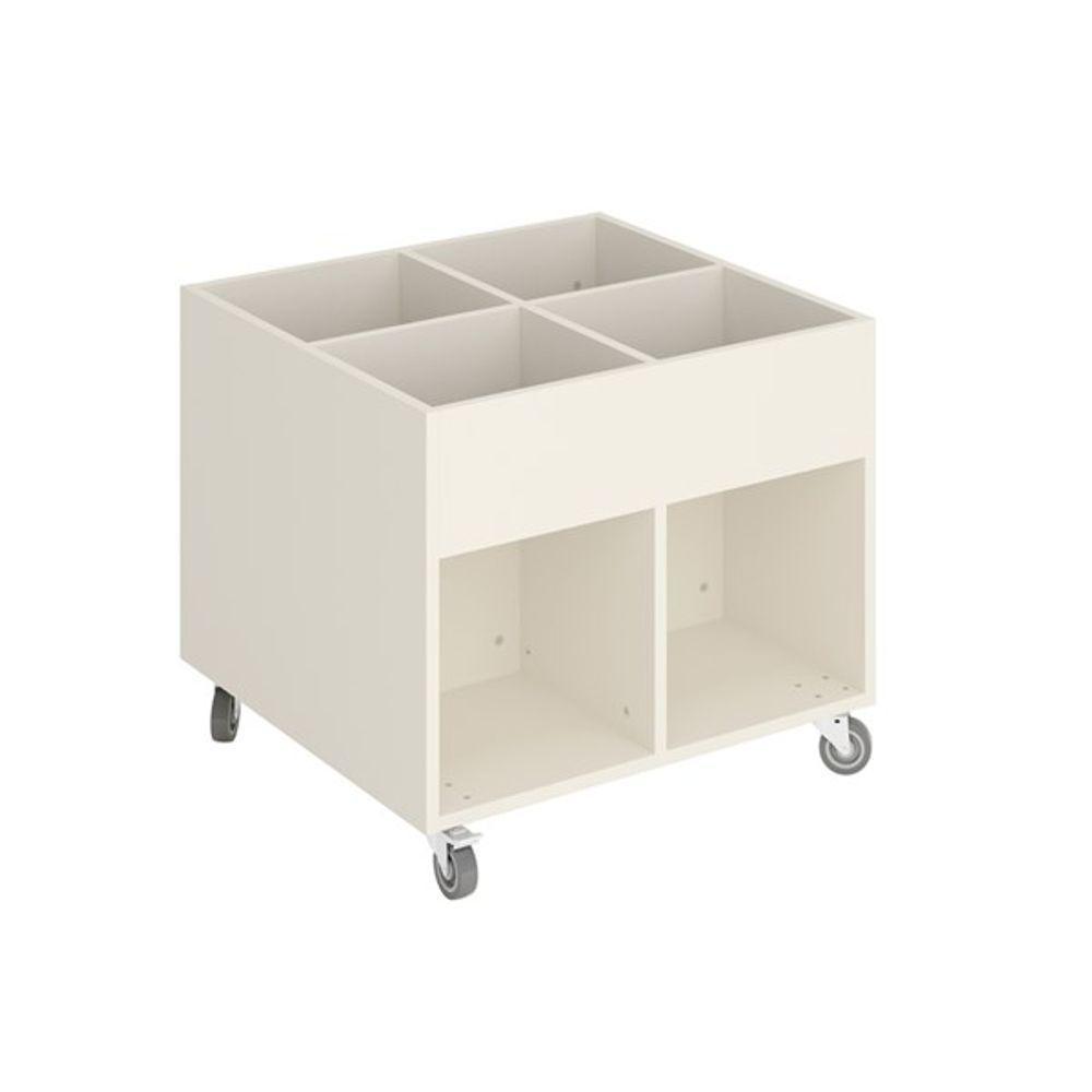 Livreiro Com Rodízios Helsinki 100% Mdf (Livros Biblioteca) - 2