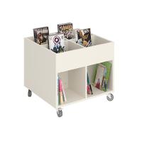 Livreiro Com Rodízios Helsinki 100% Mdf (Livros Biblioteca) - 1