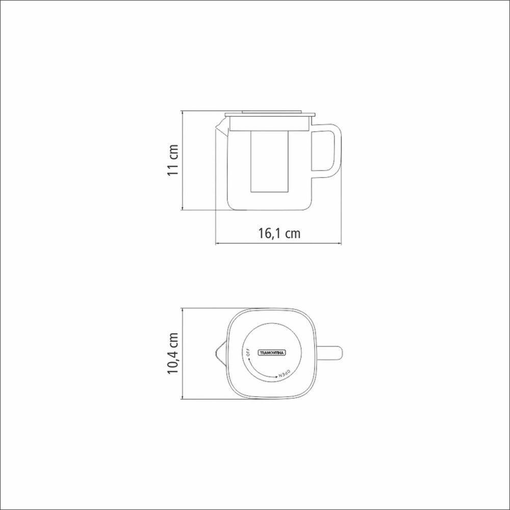 Bule Para Chá Tramontina Em Vidro E Aço Inox Com Infusor 600 Ml Tramontina - 7
