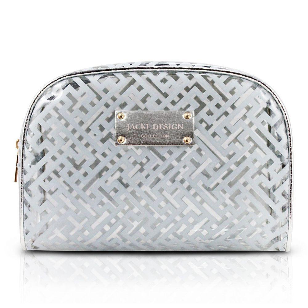 Necessaire Retangular Diamantes Jacki Design Cinza Claro - 1