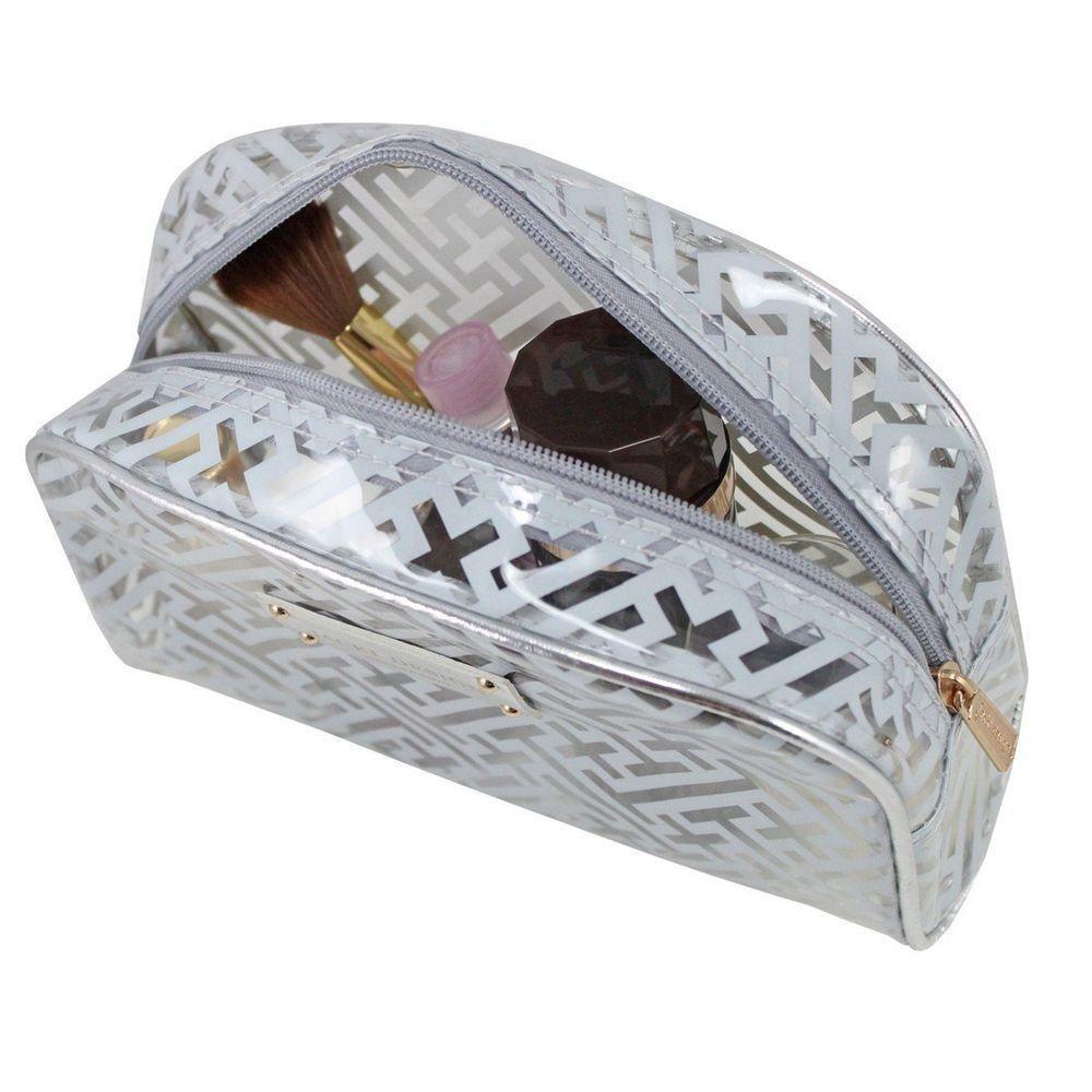 Necessaire Retangular Diamantes Jacki Design Cinza Claro - 3