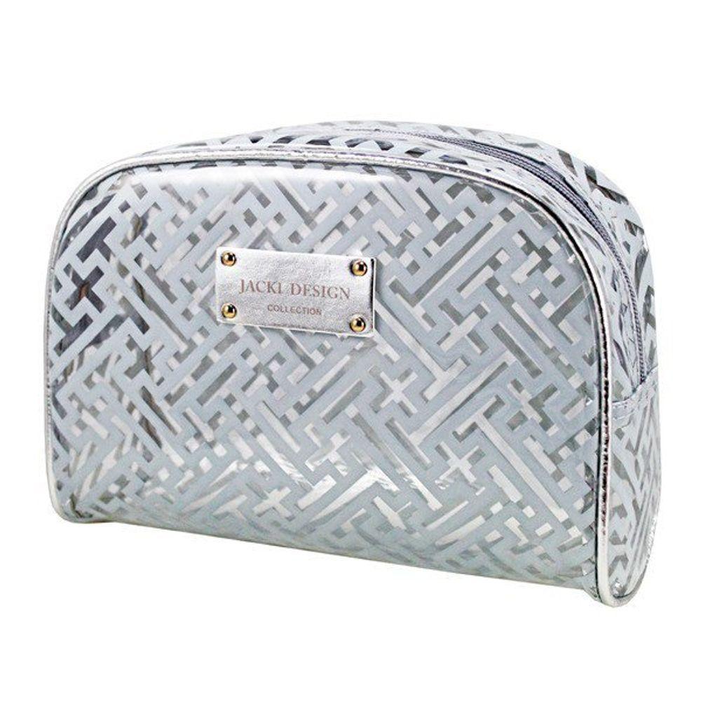 Necessaire Retangular Diamantes Jacki Design Cinza Claro - 5