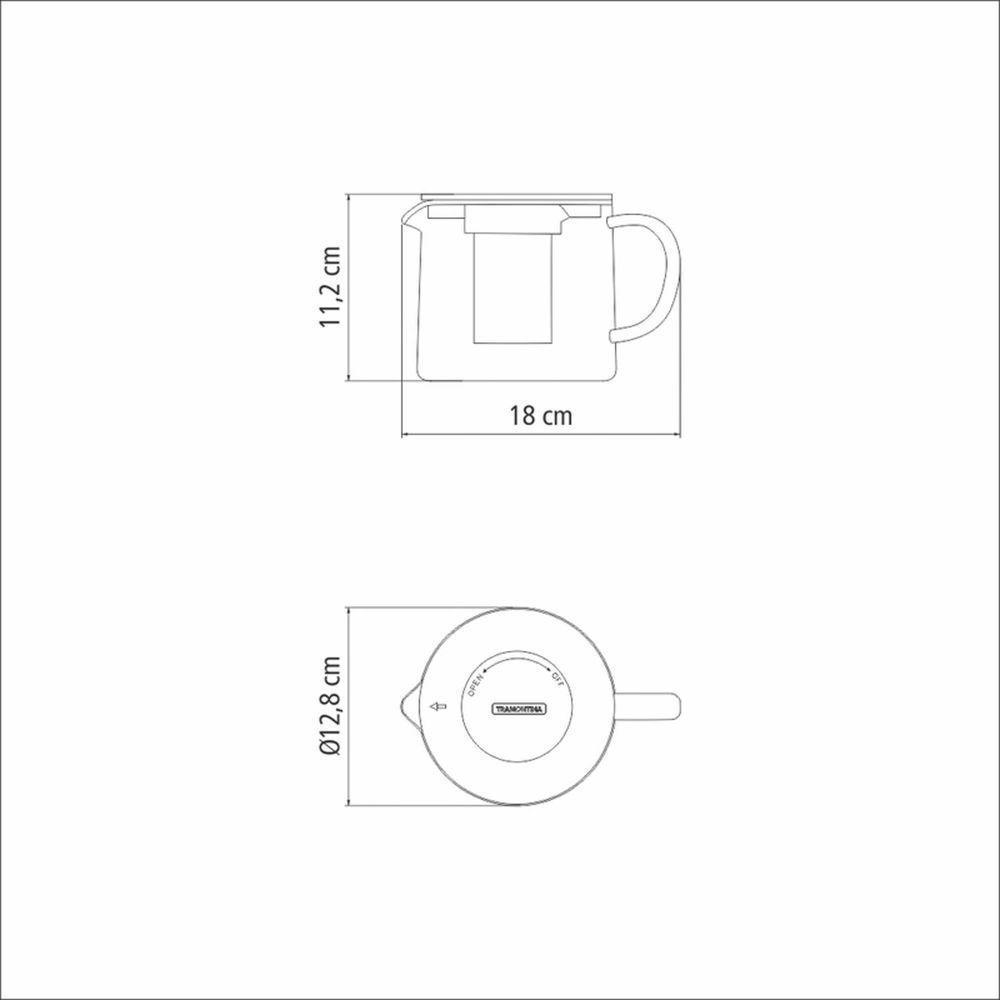 Bule Para Chá Tramontina Em Vidro E Aço Inox Com Infusor 900 Ml Tramontina - 3