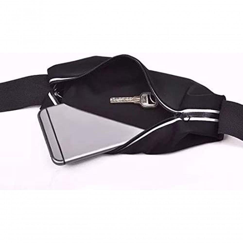 Pochete Corrida Fitness Cintura Porta Celular E Objetos Preto - 2