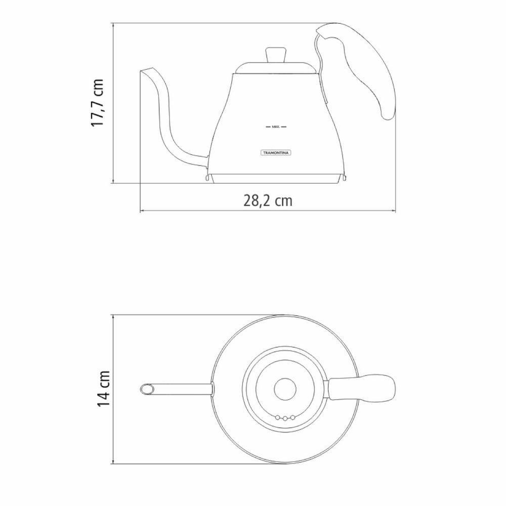 Chaleira Tramontina Pescoço De Ganso Em Aço Inox 1,2 Litros - 8