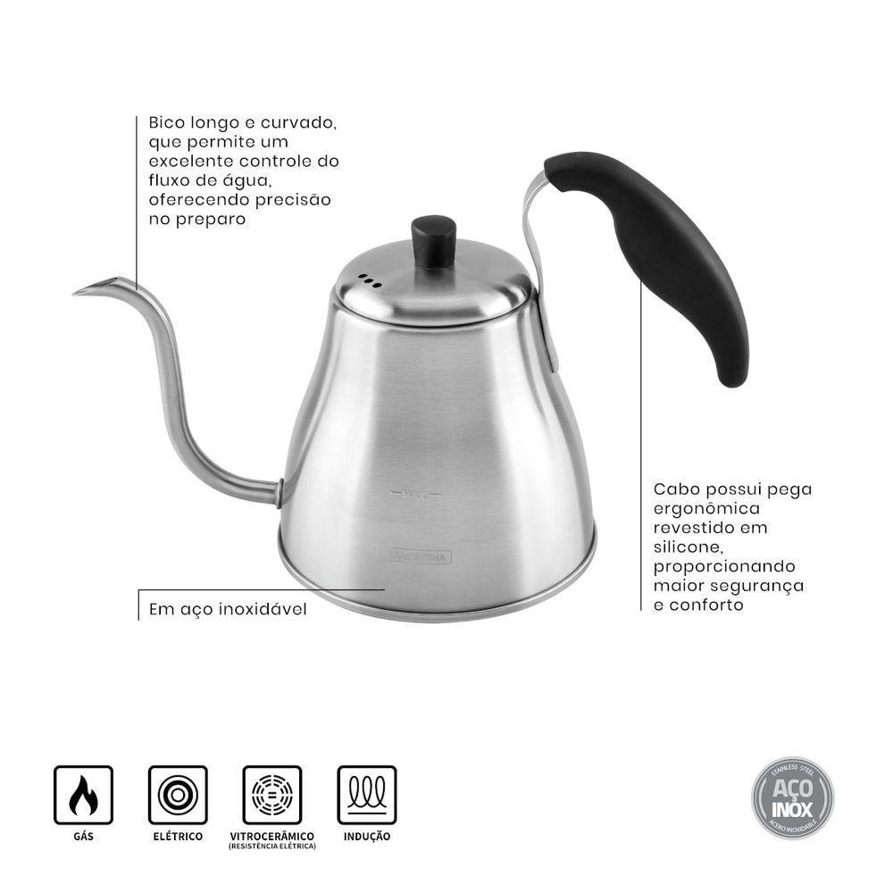 Chaleira Tramontina Pescoço De Ganso Em Aço Inox 1,2 Litros - 4