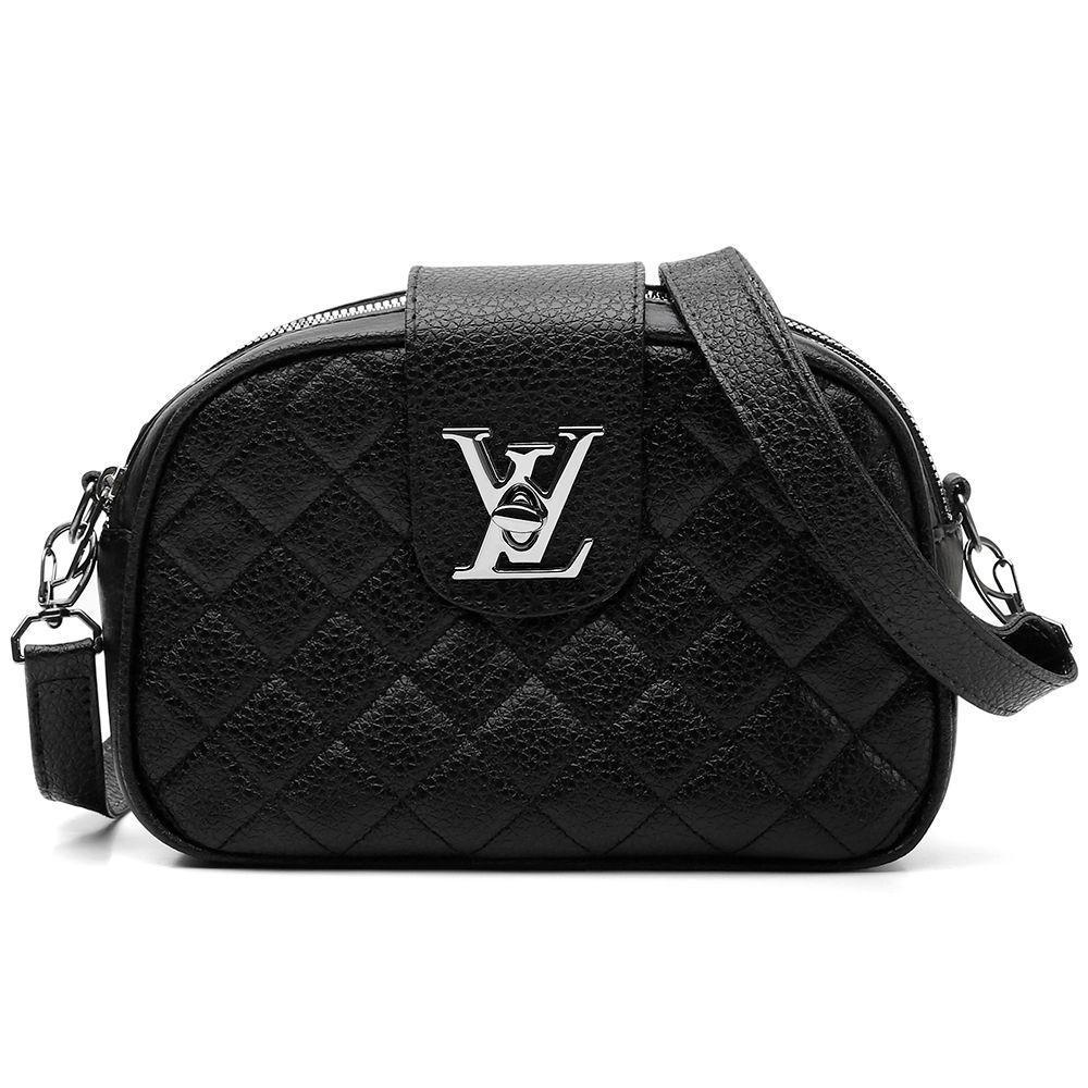 Bolsa Transversal Feminino Com 2 Zíperes Detalhes Em Costura E Metal - 1