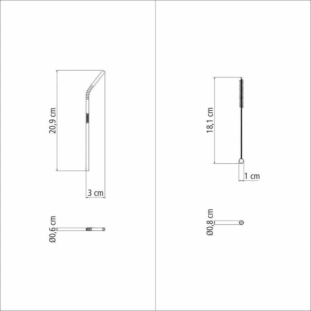 Jogo De Canudos Furta-cor Tramontina Em Aço Inox Com Escova 3 Peças Tramontina - 6