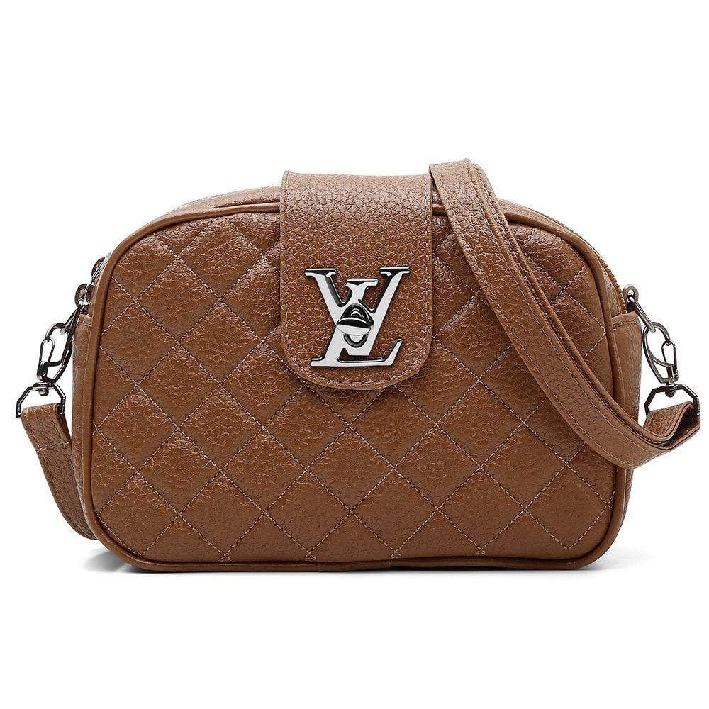 Bolsa Transversal Feminino Com 2 Zíperes Detalhes Em Costura E Metal - 1