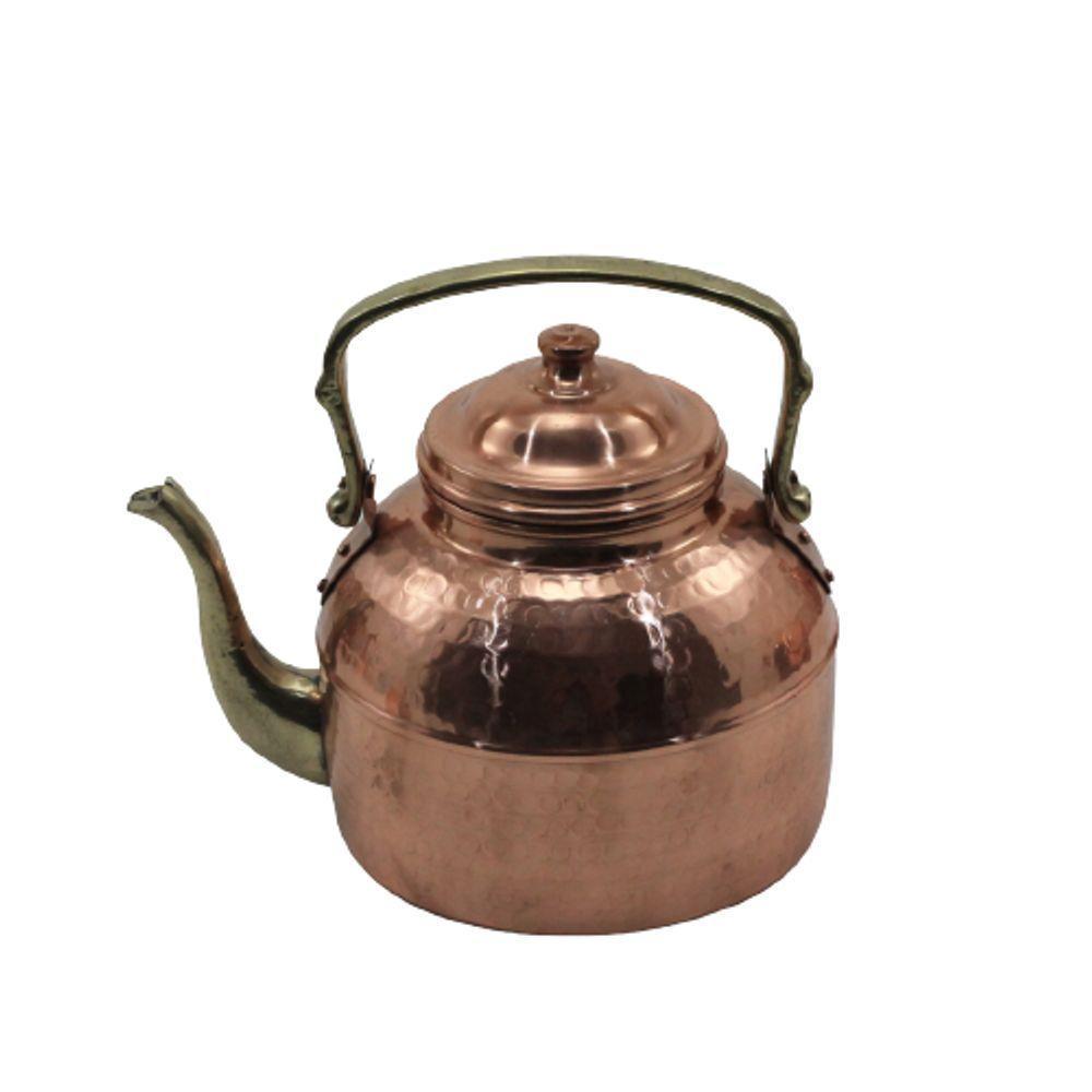 Chaleira Em Cobre Bico Bronze Bule Café E Chá Jarra Tampa G. - 1