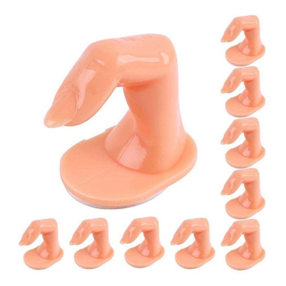 Kit 10 Dedo Postiço Para Treinamento Unha De Gel Fibra Uv - 1