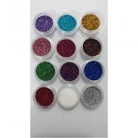 Kit Com 12 Potinhos Com Glitter Brilho Purpurina Para Unha - 7