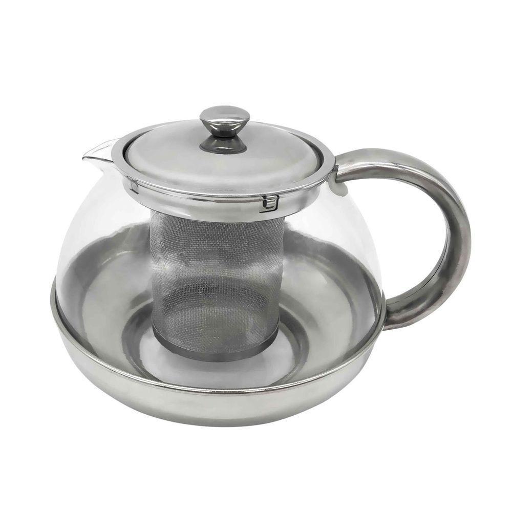 Bule Para Chá Com Infusor Vidro/inox 800ml - 1