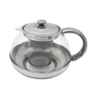 Bule Para Chá Com Infusor Vidro/inox 800ml