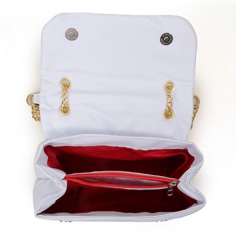 Bolsa Pequena Elegante Feminina Com Alça Transversal Detalhe De Corrente - 2