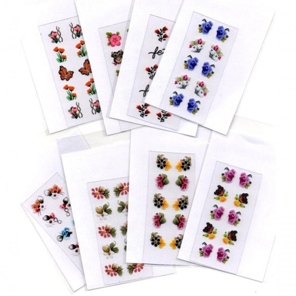 500 Adesivos Unha 3D Revenda Atacado - 1