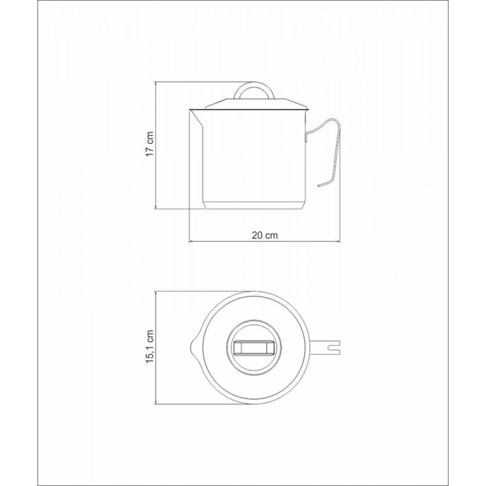 Fervedor Solar Aço Inox Fundo Triplo com Tampa 14Cm 2L - 4