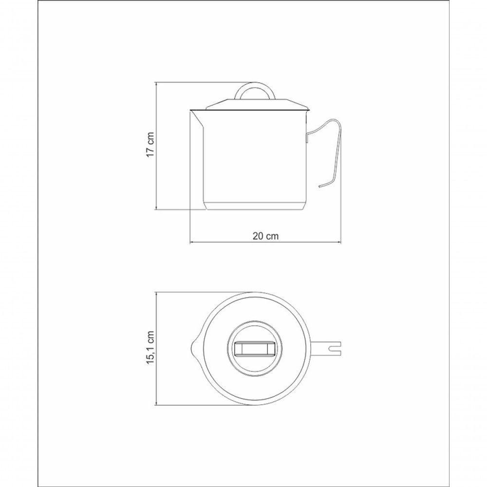 Fervedor Solar Aço Inox Fundo Triplo com Tampa 14Cm 2L - 5