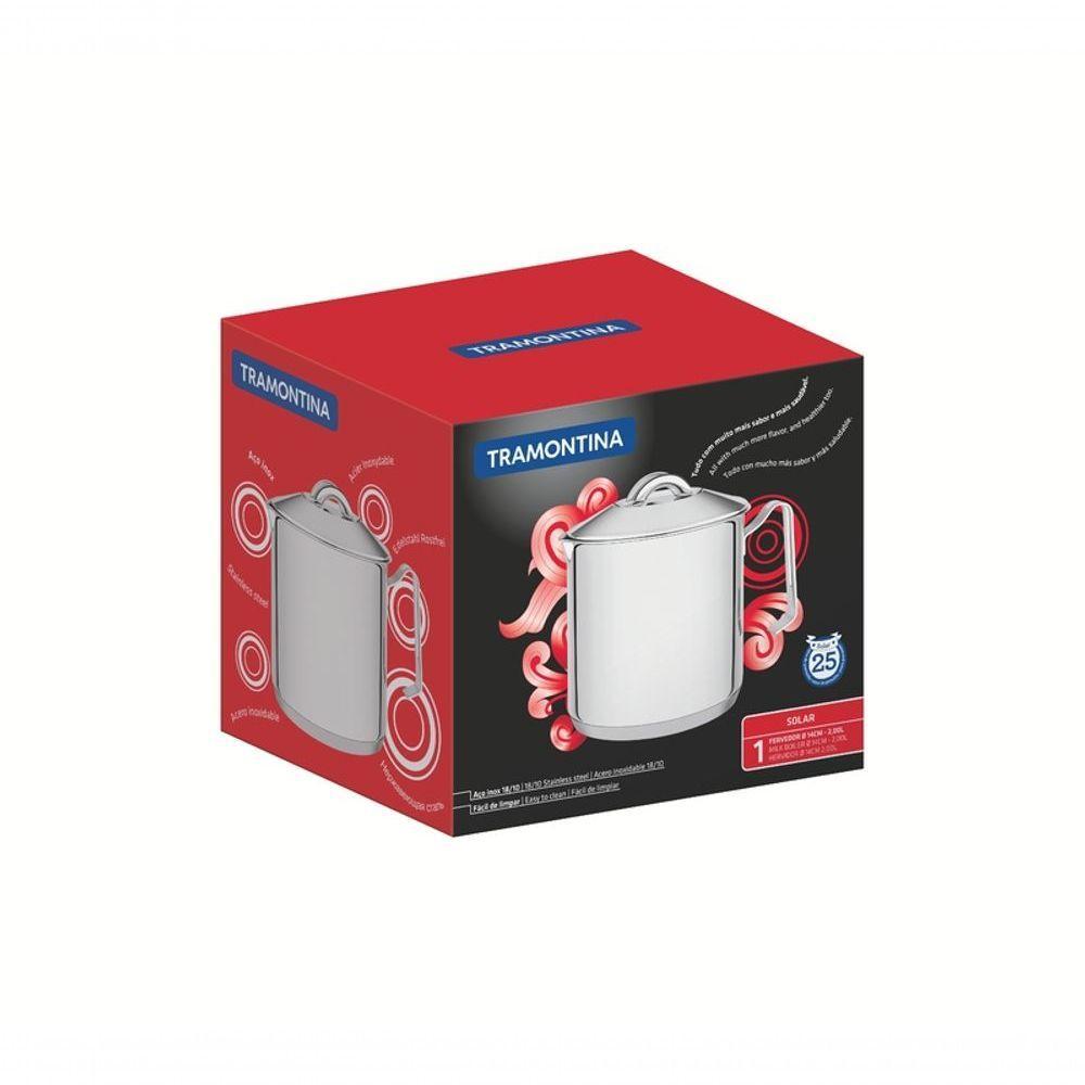 Fervedor Solar Aço Inox Fundo Triplo com Tampa 14Cm 2L - 7