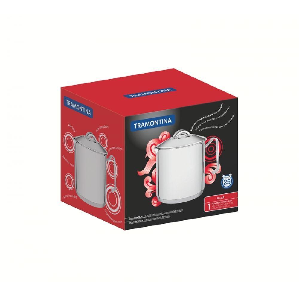 Fervedor Solar Aço Inox Fundo Triplo com Tampa 14Cm 2L - 8