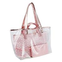 Bolsa Transparente Com 3 Peças Diamantes Jacki Design Rosa - 13