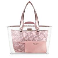 Bolsa Transparente Com 3 Peças Diamantes Jacki Design Rosa - 16