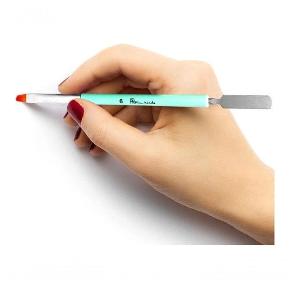 Pincel Espátula Polygel 2 Em 1 Unhas Alongamento Salão Fn - 2