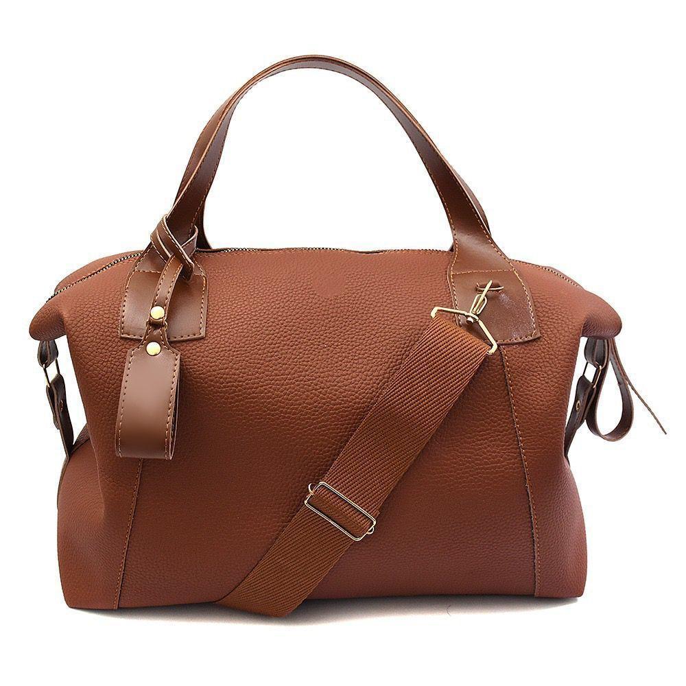 Bolsa Sacola Casual Feminino Com Alça Transversal Zíper Interno E Externo - 1