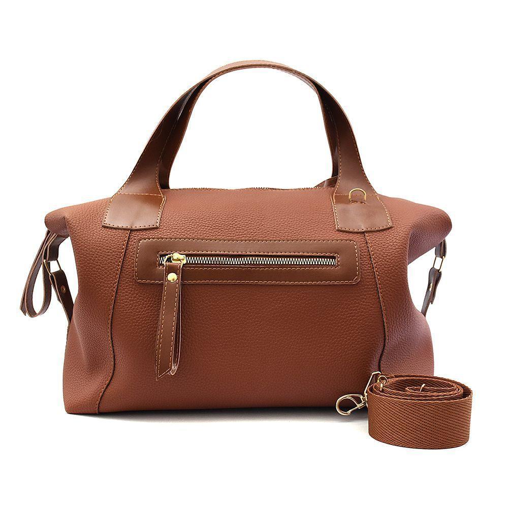 Bolsa Sacola Casual Feminino Com Alça Transversal Zíper Interno E Externo - 4