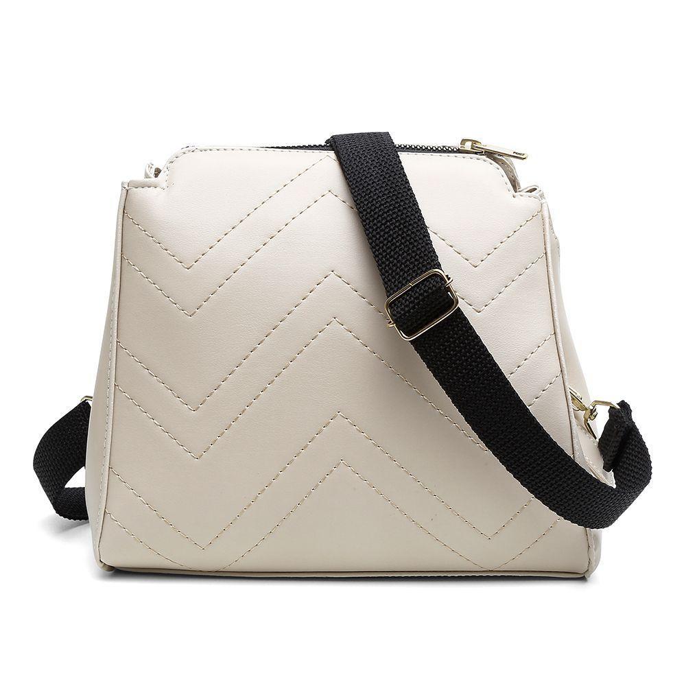 Bolsa Transversal Casual Feminino Com Zíperes E Detalhes Em Costuras - 2