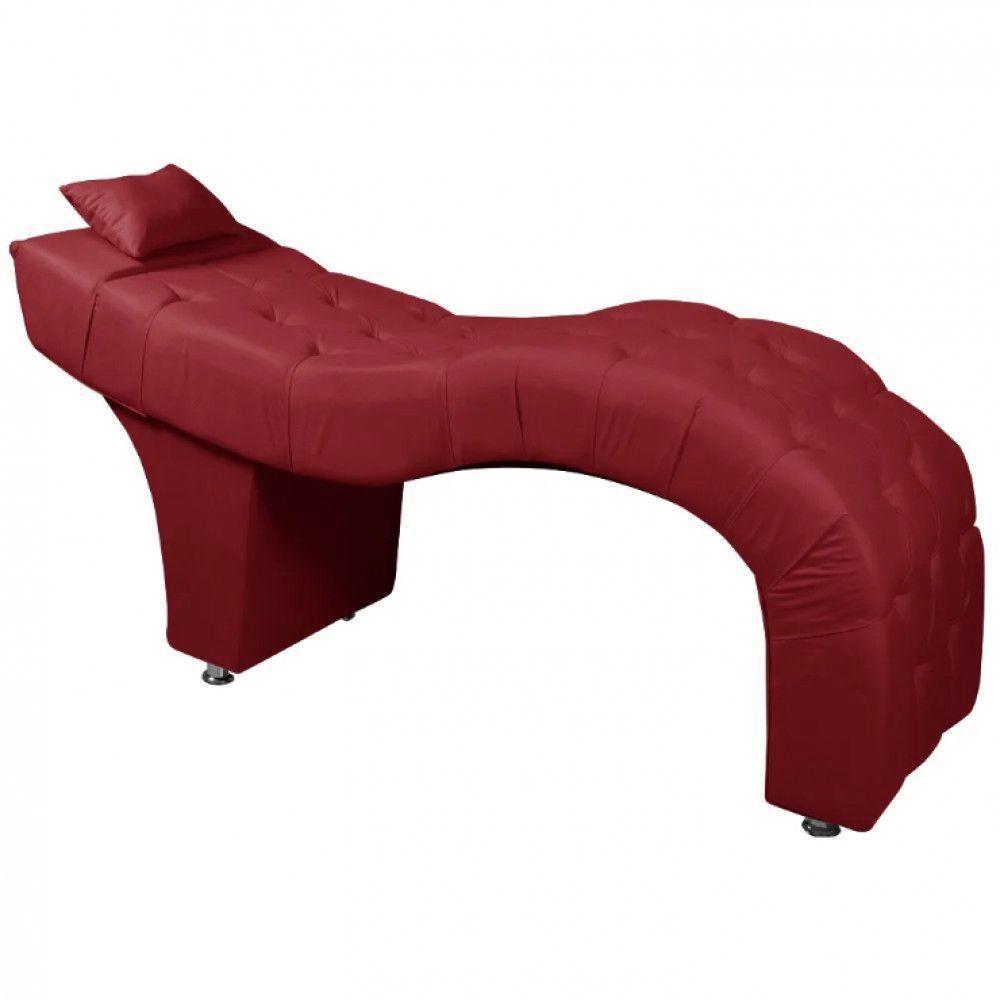 Maca Estofada Para Clínica De Estética Facial Com Capitonê Vermelho Veludo - 5