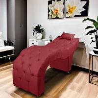 Maca Estofada Para Clínica De Estética Facial Com Capitonê Vermelho Veludo - 8