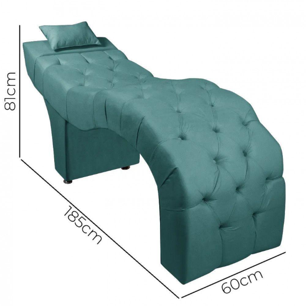 Maca Estofada Para Clínica De Estética Facial Com Capitonê Veludo Turquesa - 4