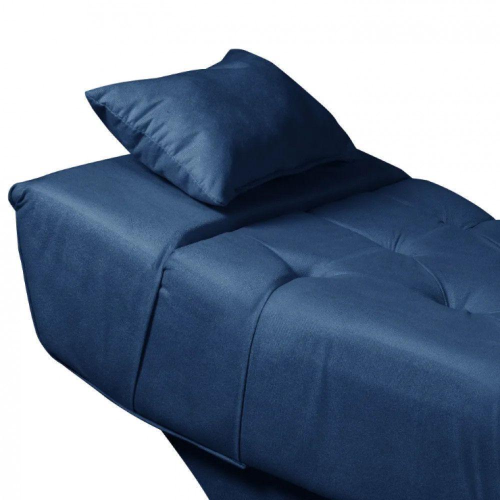 Maca Estofada Para Clínica De Estética Facial Com Capitonê Andressa Veludo Azul Speciale Home Azul - 8