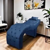 Maca Estofada Para Clínica De Estética Facial Com Capitonê Andressa Veludo Azul Speciale Home Azul - 14