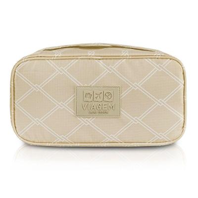 Bolsa Porta Lingerie Estampa Listrada Jacki Design Creme