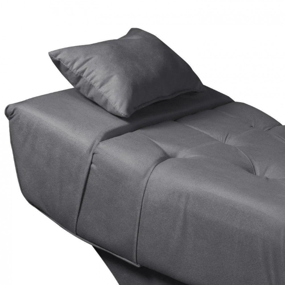 Maca Estofada Para Clínica De Estética Facial Com Capitonê Andressa Suede Cinza Speciale Home Cinza - 7