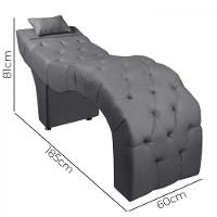 Maca Estofada Para Clínica De Estética Facial Com Capitonê Andressa Suede Cinza Speciale Home Cinza