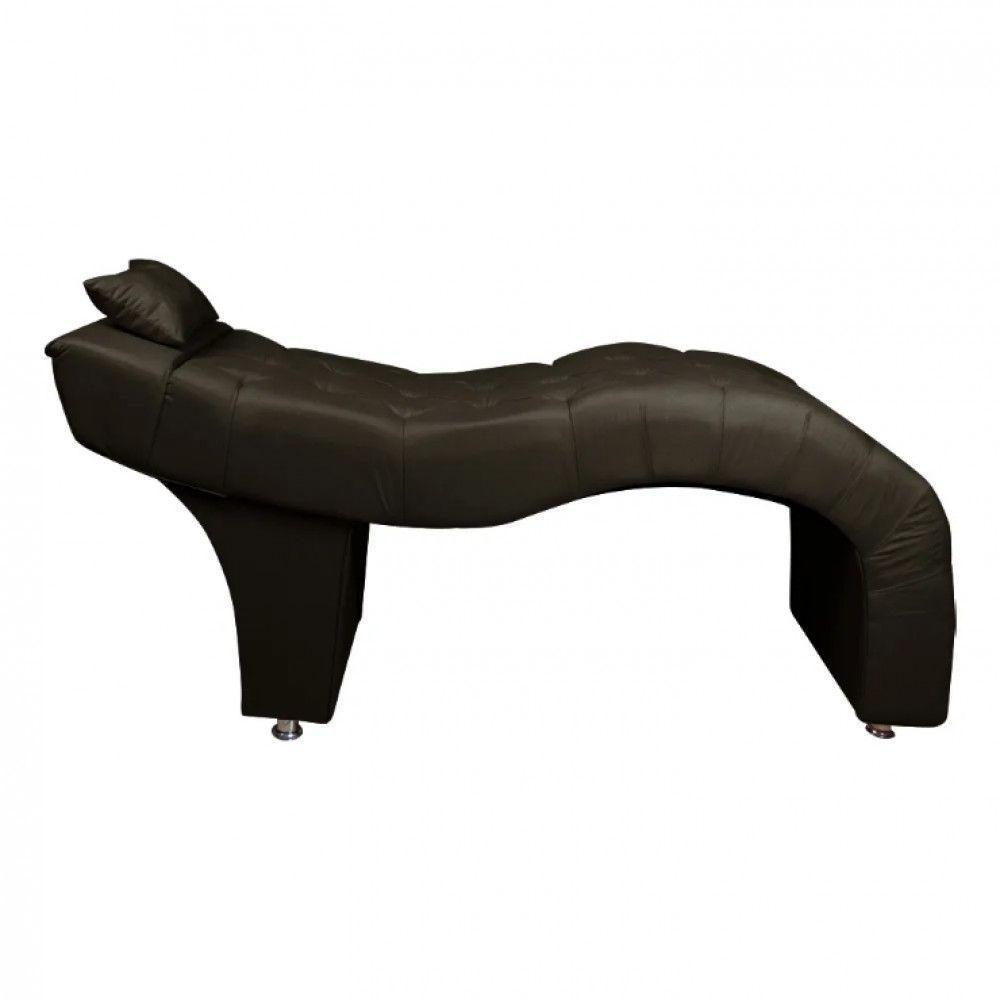 Maca Estofada Para Clínica De Estética Facial Com Capitonê Suede Marrom Escuro - 6