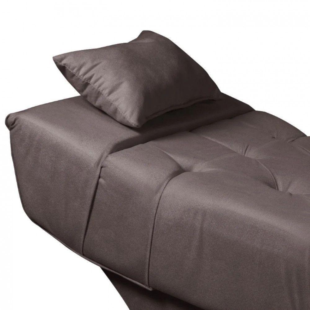 Maca Estofada Para Clínica De Estética Facial Com Capitonê Suede Marrom Claro - 7