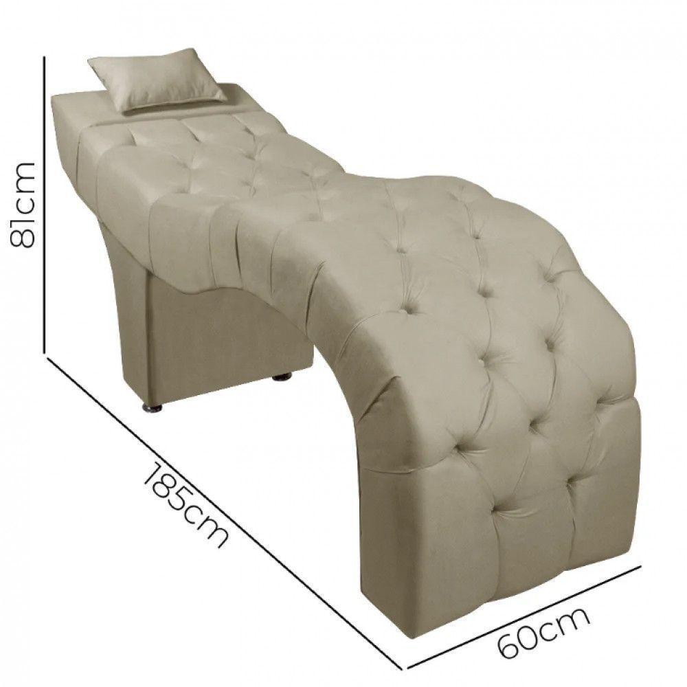Maca Estofada Para Clínica De Estética Facial Com Capitonê Andressa Suede Bege Speciale Home Bege - 4