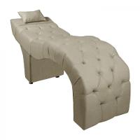 Maca Estofada Para Clínica De Estética Facial Com Capitonê Andressa Suede Bege Speciale Home Bege - 1