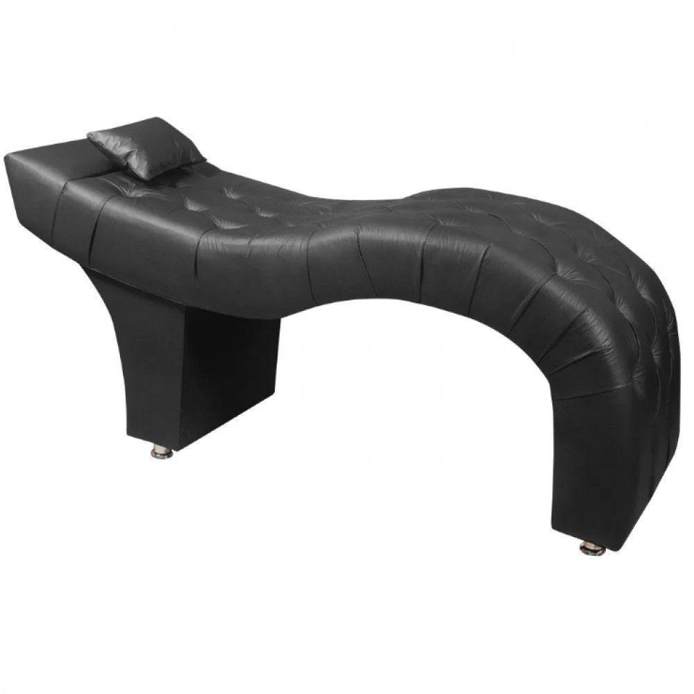 Maca Estofada Para Clínica De Estética Facial Com Capitonê Preto Material Sintético - 6