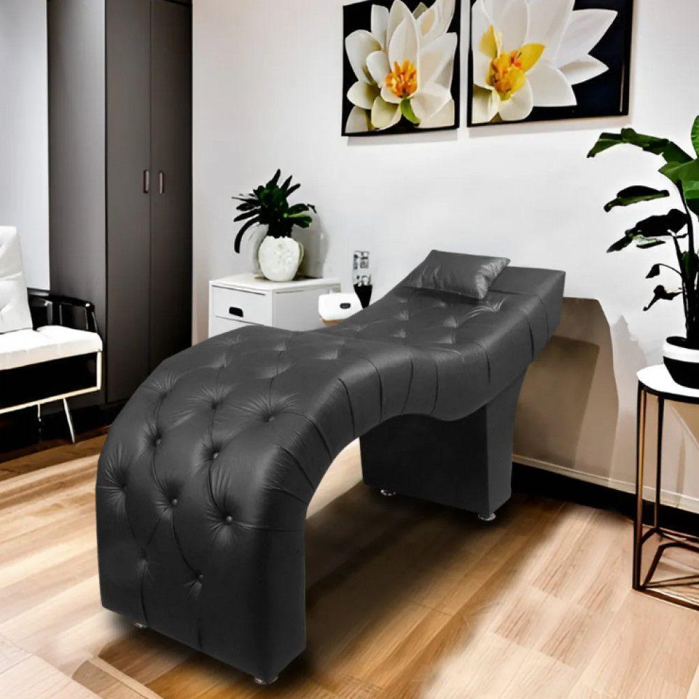 Maca Estofada Para Clínica De Estética Facial Com Capitonê Preto Material Sintético - 8