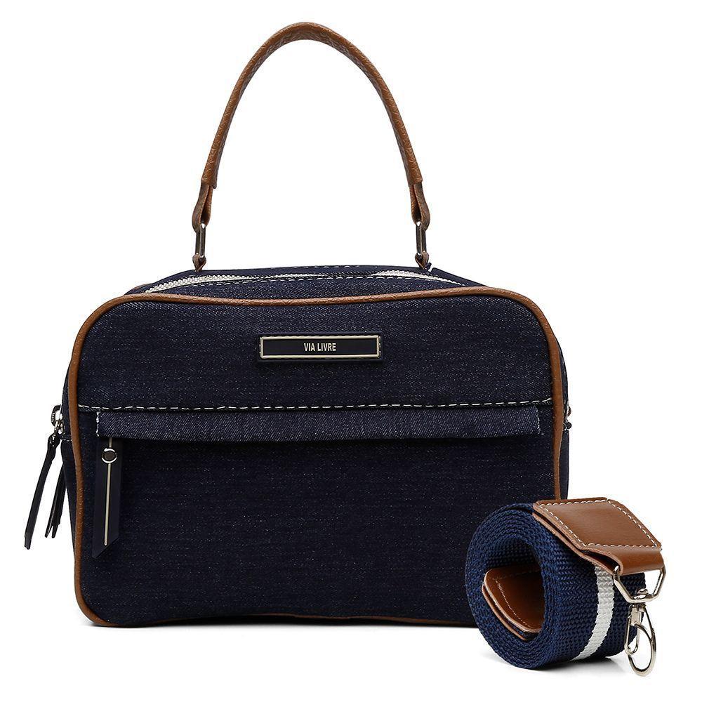 Bolsa Transversal Casual Feminino Com Zíperes Detalhe Costura E Alça Ajustavel - 1