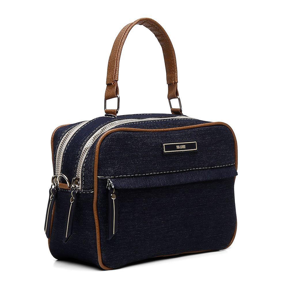 Bolsa Transversal Casual Feminino Com Zíperes Detalhe Costura E Alça Ajustavel - 3